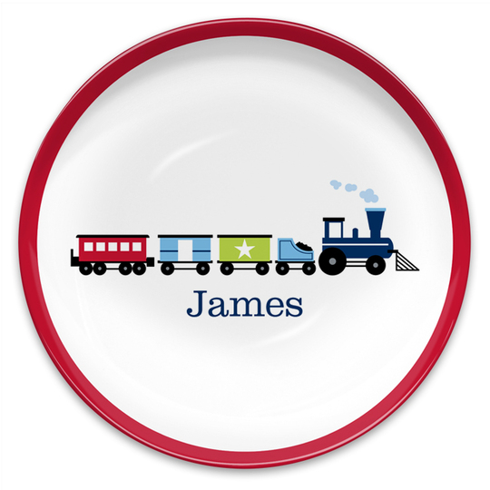 All Aboard the Train Children's Melamine Plate